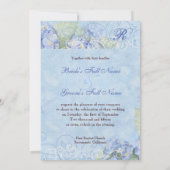 ブルーアジサイフローラスワーズ – 結婚式招待状 招待状 (裏面)