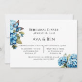 ブルーアジサイフローラバタフライリハーサルディナー 招待状 (正面)
