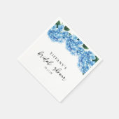 ブルーアジサイフローラブライダルシャワーウェルカムサイン スタンダードカクテルナプキン (角)