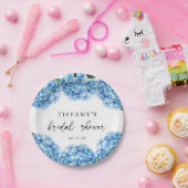 ブルーアジサイフローラブライダルシャワーウェルカムサイン ペーパープレート (パーティー)