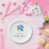 ブルーアジサイフローラブライダルシャワーウェルカムサイン ペーパープレート (パーティー)