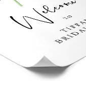 ブルーアジサイフローラブライダルシャワーウェルカムサイン ポスター (角)