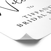 ブルーアジサイフローラブライダルシャワーウェルカムサイン ポスター (角)