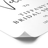 ブルーアジサイフローラブライダルシャワーウェルカムサイン ポスター (角)