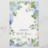 ブルーアジサイフローラブライダルシャワーゲーム (裏面)