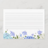 ブルーアジサイフローラブライダルシャワーレシピカード エンクロージャーカード (裏面)