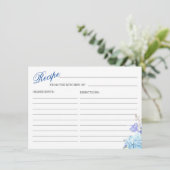 ブルーアジサイフローラブライダルシャワーレシピカード エンクロージャーカード (スタンド正面)