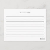 ブルーアジサイフローラブライダルシャワーレシピカード ポストカード (裏面)