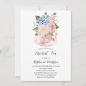 ブルーアジサイフローラブライダルティーシャワー 招待状 (正面)