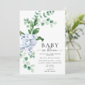 ブルーアジサイフローラベビーイン開花シャワー 招待状 (スタンド正面)