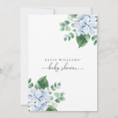 ブルーアジサイフローラベビーイン開花シャワー 招待状 (裏面)