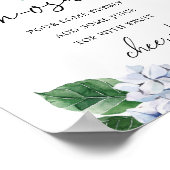 ブルーアジサイフローラベビーシャワーマムオーサバーサイン ポスター (角)