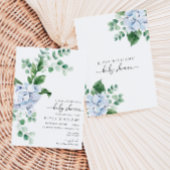 ブルーアジサイフローラベビーシャワー招待状 招待状