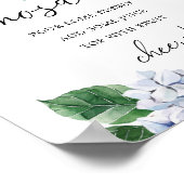 ブルーアジサイフローラミモサバーサイン ポスター (角)