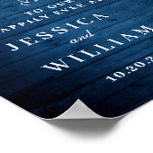 ブルーアジサイフローラランタンウッドウェルカム結婚ズ ポスター (角)