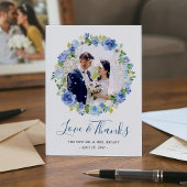 ブルーアジサイフローラリース写真ありがとう サンキューカード