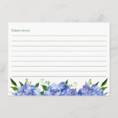 ブルーアジサイフローラレシピ エンクロージャーカード (裏面)