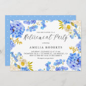 ブルーアジサイフローラ冬季退職パーティー 招待状 (正面/裏面)