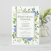 ブルーアジサイフローラ水の色のリハーサルディナー 招待状 (スタンド正面)