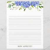 ブルーアジサイフローラ水彩レシピページ (裏面)