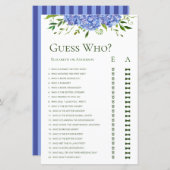 ブルーアジサイフローラ水色推測誰がゲーム (正面/裏面)