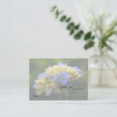 ブルーアジサイフローラ結婚のテーブル座席表 プレイスカード (スタンド正面)