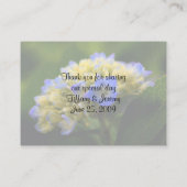 ブルーアジサイフローラ結婚のテーブル座席表 プレイスカード (裏面)