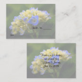 ブルーアジサイフローラ結婚のテーブル座席表 プレイスカード (正面/裏面)