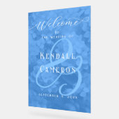 ブルーアジサイフローラ結婚の歓迎 アクリルサイン (傾斜)