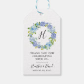 ブルーアジサイフローラ結婚式の引き出物ラベル ギフトタグ (正面)