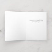 ブルーアジサイフローラ誕生日金ゴールド 箔グリーティングカード (内側レイダウン)