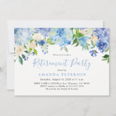 ブルーアジサイフローラ退職パーティの招待状 招待状 (正面)