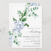 ブルーアジサイフローラ《キリスト教》洗礼式や命名式招待状 招待状 (正面/裏面)