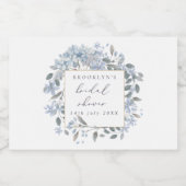 ブルーアジサイブライダルシャワーきらめくワインラベル スパークリングワインラベル (シングルラベル)