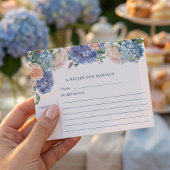 ブルーアジサイブライダルシャワーティーレシピカード