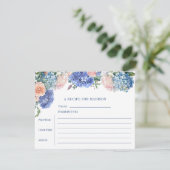 ブルーアジサイブライダルシャワーティーレシピカード (スタンド正面)