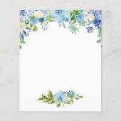 ブルーアジサイブライダルシャワーデイトナイトアイディアカード チラシ (裏面)