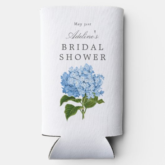 ブルーアジサイブライダルシャワーパーティー スリム缶クーラー (裏面)