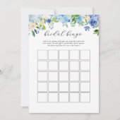 ブルーアジサイブライダルシャワーブライダルビンゴゲーム 招待状 (正面)