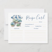 ブルーアジサイブライダルシャワーレシピカード 招待状 (正面)