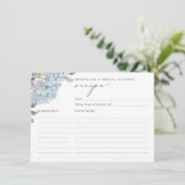 ブルーアジサイブライダルシャワーレシピカード 招待状 (スタンド正面)