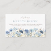 ブルーアジサイブライダルシャワーレシピリクエスト エンクロージャーカード (正面)