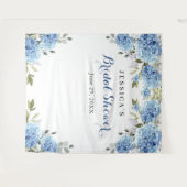 ブルーアジサイブライダルシャワー写真の背景 タペストリー (正面(横))