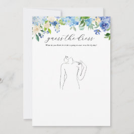 ブルーアジサイブライダルシャワー推測ドレスゲーム 招待状