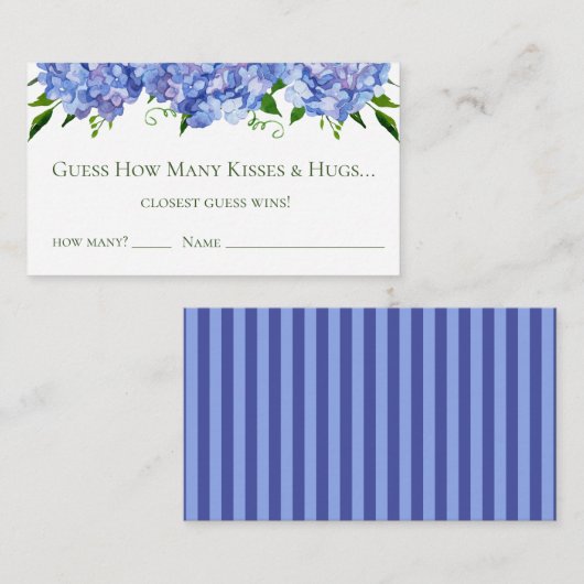 ブルーアジサイブライダルシャワー推測何倍 エンクロージャーカード (正面/裏面)