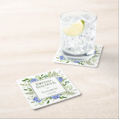 ブルーアジサイブライダルシャワー スクエアペーパーコースター (インサイチュ)