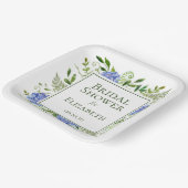 ブルーアジサイブライダルシャワー ペーパープレート (傾斜あり)