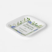 ブルーアジサイブライダルシャワー ペーパープレート (傾斜あり)