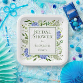 ブルーアジサイブライダルシャワー ペーパープレート (パーティー)