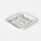 ブルーアジサイブライダルシャワー ペーパープレート (傾斜あり)